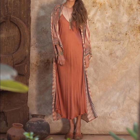 SOLD OUT Tribal Ethnic Boho Self Tie Kimono Duster Robe - Picture 3 of 9